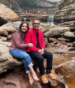 Asneer Grover with his wife Madhuri Jain Grover in Mawlynnong